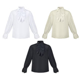 Déguisement Chemise Vintage Renaissance du Siècle Moyen Costume Noire/Blanc/Beige