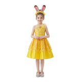 Cosplay Costume Belle La Belle et la Bête Film Cosplay Robe Jaune Enfant