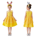 Cosplay Costume Belle La Belle et la Bête Film Cosplay Robe Jaune Enfant