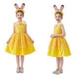 Cosplay Costume Belle La Belle et la Bête Film Cosplay Robe Jaune Enfant