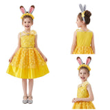 Cosplay Costume Belle La Belle et la Bête Film Cosplay Robe Jaune Enfant