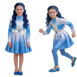 Cosplay Costume Evie Descendants: Wicked Wonderland(2026) Film Cosplay Robe Bleue Adulte & Enfant