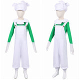 Cosplay Costume Luigi The Super Mario Galaxy Movie(2026) Film Cosplay Tenue Verte et Blanche Enfant
