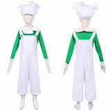 Cosplay Costume Luigi The Super Mario Galaxy Movie(2026) Film Cosplay Tenue Verte et Blanche Enfant