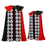 Cosplay Costume Red Queen Alice au Pays des Merveilles Film Cosplay Cape Rouge et Noire Femme