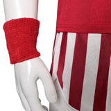 Déguisement 1980s Homme Richard Simmons Aérobic Tenue de Sport Costume Rouge