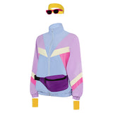 Déguisement 80s Retro Veste Vintage Couleurs Contrastées Ensemble de 5 Pièces Ver.2
