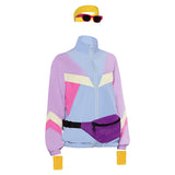 Déguisement 80s Retro Veste Vintage Couleurs Contrastées Ensemble de 5 Pièces Ver.2