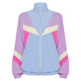 Déguisement 80s Retro Veste Vintage Couleurs Contrastées Ensemble de 5 Pièces Ver.2