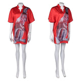 Déguisement ABBA Agnetha Faltskong 1970S T-shirt Disco Rouge Costume Vintage
