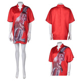 Déguisement ABBA Agnetha Faltskong 1970S T-shirt Disco Rouge Costume Vintage