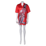 Déguisement ABBA Agnetha Faltskong 1970S T-shirt Disco Rouge Costume Vintage