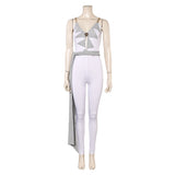 Déguisement ABBA Femme Agnetha Faltskong 1970s Combinaison Blanche Costume Vintage
