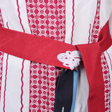 Déguisement ABBA Femme Anni-Frid Lyngstad 1970s Chemise Rouge et Blanche Costume Vintage
