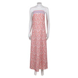 Déguisement ABBA Femme Anni-Frid Lyngstad 1970s Robe Rose et Blanche Costume Vintage