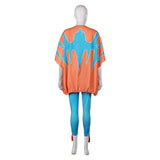 Déguisement ABBA Femme Anni-Frid Lyngstad 1970s Tenue Bleu-orange Costume Vintage