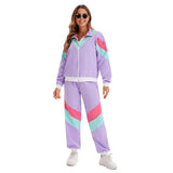 Déguisement Adulte 1970s Disco Hip-Hop Tenue de Sport Costume Violet