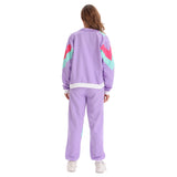 Déguisement Adulte 1970s Disco Hip Hop Tenue de Sport Costume Violet