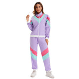 Déguisement Adulte 1970s Disco Hip Hop Tenue de Sport Costume Violet