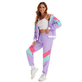 Déguisement Adulte 1970s Disco Hip Hop Tenue de Sport Costume Violet