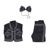 Deguisement Adulte Charro Tenue Noire Costume pour Le Jour des Morts Mexcain