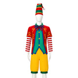 Déguisement Adulte Clown de Cirque Tenue Rouge et Verte pour Noël
