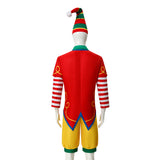 Déguisement Adulte Clown de Cirque Tenue Rouge et Verte pour Noël
