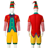 Déguisement Adulte Clown de Cirque Tenue Rouge et Verte pour Noël