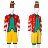 Déguisement Adulte Clown de Cirque Tenue Rouge et Verte pour Noël