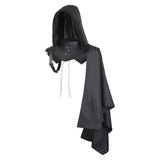 Déguisement Adulte Col Debout Médiéval Noir Châle Capuche Costume