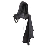 Déguisement Adulte Col Debout Médiéval Noir Châle Capuche Costume
