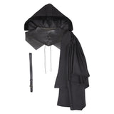 Déguisement Adulte Col Debout Médiéval Noir Châle Capuche Costume