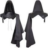 Déguisement Adulte Col Debout Médiéval Noir Châle Capuche Costume