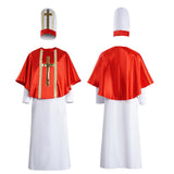 Déguisement Adulte Le Pape Tenue Rouge et Blanche Cosplay Costume