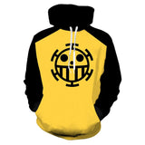 Déguisement Adulte One Piece Jaune Sweat-shirt à Capuche Costume