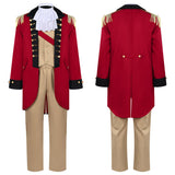 Déguisement Adulte Père Fondateur Tenues Rouge et Bleue Costume Colonial pour Halloween Carnaval
