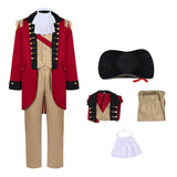 Déguisement Adulte Père Fondateur Tenues Rouge et Bleue Costume Colonial pour Halloween Carnaval