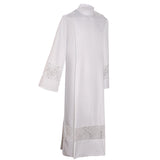 Déguisement Adulte Prêtre Robe en Dentelle Translucide Blanche Costume d'Halloween