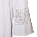Déguisement Adulte Prêtre Robe en Dentelle Translucide Blanche Costume d'Halloween