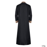 Déguisement Adulte Robe Noire à Bords Dorés Costume Médiéval