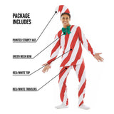 Déguisement Adulte Tenue de Canne en Bonbon Costume pour Noël