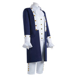 Déguisement Adulte Tenue de Comte Colonial Costume Bleu pour Halloween Carnaval