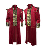 Déguisement Adulte Veste Redingote Médiévale Steampunk Victorienne Costume Rouge pour Carnaval