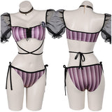Déguisement Adulte Wednesday Addams Wednesday Uniforme Maillot de Bain Bikini Costume Design Original