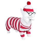 Déguisement Animal Ou est Charlie Costume Rayé Rouge et Blanc pour Chien