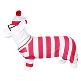 Déguisement Animal Ou est Charlie Costume Rayé Rouge et Blanc pour Chien