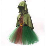 Déguisement Archer Ensemble Robe-Manteau de Chasseresse Médiévale Verte Enfant pour Halloween