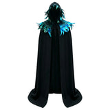 Déguisement Cape Gothique Punk Bleue et Noire Homme pour Halloween