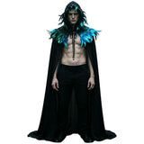 Déguisement Cape Gothique Punk Bleue et Noire Homme pour Halloween
