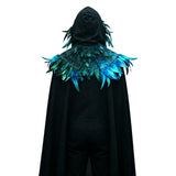 Déguisement Cape Gothique Punk Bleue et Noire Homme pour Halloween